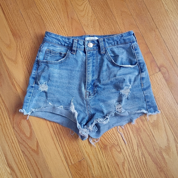 Forever 21 Pants - Forever 21 Women's High Rise Distressed Cut Off Denim Shorts Blue Size 26